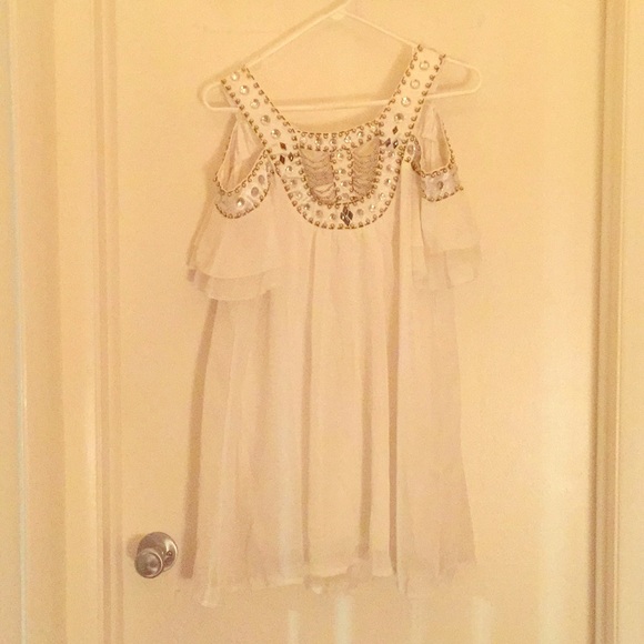 White Flowy Jewel Dress - Picture 1 of 3